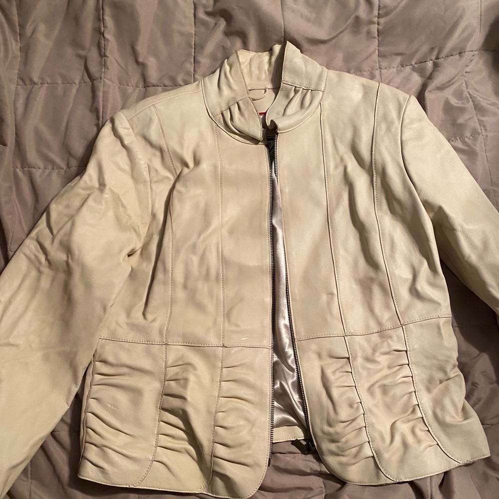 Cream leather jacket